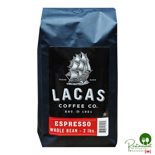Lacas Coffee Whole Bean Espresso 2 lb. - 4/Case