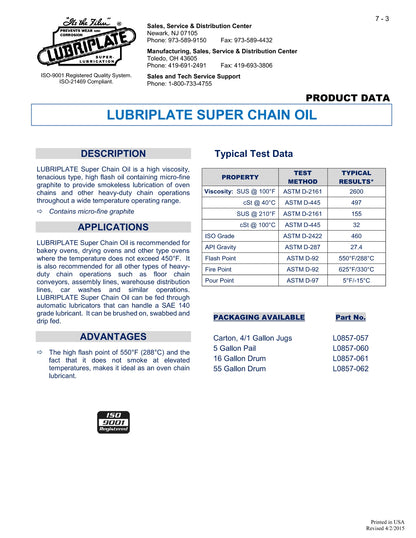 L0857-060 LUBRIPLATE SUPER CHAIN OIL – 5 GALLON PAIL