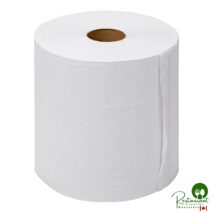Prime 8" White Hardwound Paper Towel, 800 Feet / Roll - 6/Case