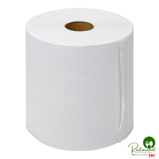 Prime 8" White Hardwound Paper Towel, 800 Feet / Roll - 6/Case