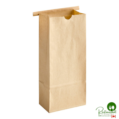 Bagcraft EcoCraft 1 lb. 4 1/4" x 2 1/2" x 9 3/4" Natural Kraft Poly-Lined Coffee Bag with Tin Tie Closure - 1,000/Case