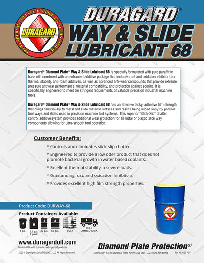 Duragard® Diamond Plate® Way & Slide Lubricant 68 – 2.5 GALLON JUG – SINGLE