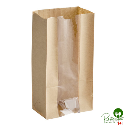 Bagcraft Dubl Fresh 10 lb. 7 1/4" x 4" x 13 1/2" Natural C-Thru Bakery Bag with Window - 500/Case