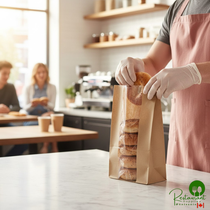 Bagcraft Dubl Fresh 10 lb. 7 1/4" x 4" x 13 1/2" Natural C-Thru Bakery Bag with Window - 500/Case