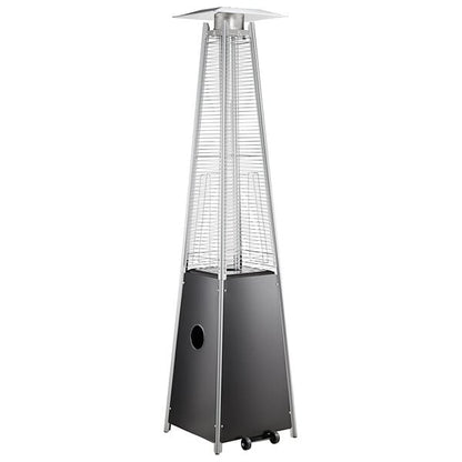 Backyard Pro Courtyard Series HPSQRBLK Black Portable Propane Outdoor Patio Heater with Glass Tube - 40,000 BTU