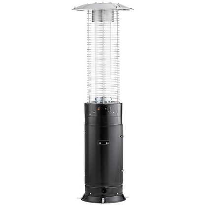 Backyard Pro Courtyard Series RNDFHBLK Black Round Portable Propane Outdoor Patio Heater with Glass Tube - 46,000 BTU