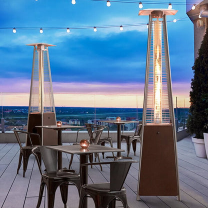 Backyard Pro Courtyard Series HPSQRBZ Bronze Portable Propane Outdoor Patio Heater with Glass Tube - 40,000 BTU