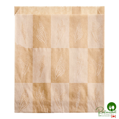 Bagcraft EcoCraft 6" x 3/4" x 6 1/2" Artisan Printed Dry Wax Bakery / Sandwich Bag - 1,000/Case