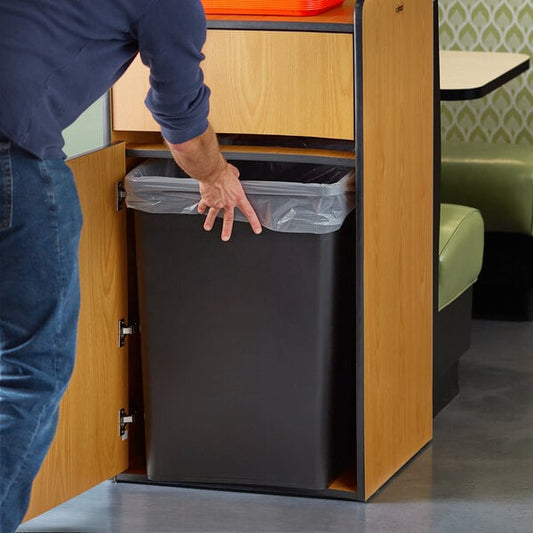 Lavex 35 Gallon Black Square Trash Can