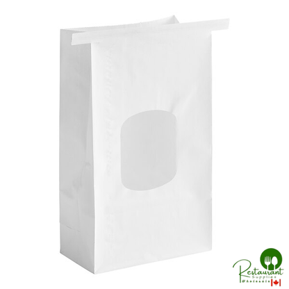 Bagcraft 1 lb. White Stand-Up Bakery Bag with Window and Tin Tie Closure - 500/Case