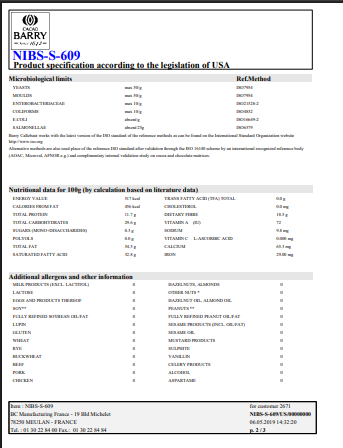 Cacao Barry Cocoa Nibs (Grue de Cacao) – 2.2 lb, 4/Case