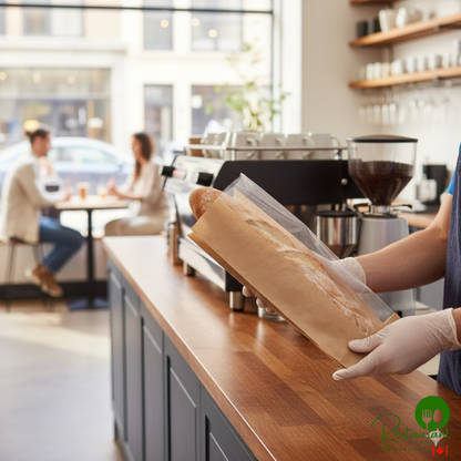 Bagcraft Clear View 4 1/4" x 2 7/8" x 12" Natural Grease-Resistant Deli / Bakery Bag with Window - 500/Case