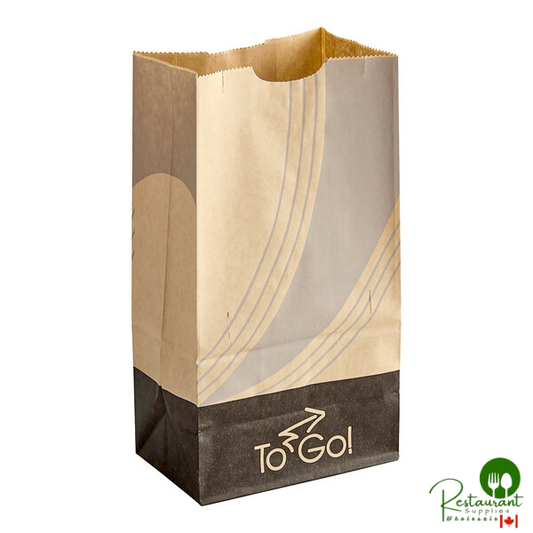 Bagcraft EcoCraft 4 lb. 5" x 3 1/8" x 9 11/16" Printed To-Go Vented Meal Bag - 500/Case