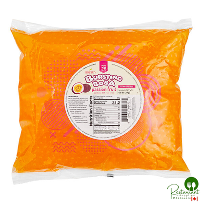 Bossen Pure25 Passion Fruit Bursting Boba 6.6 lb. Bag - 5/Case