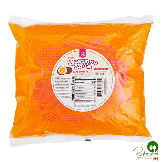Bossen Pure25 Passion Fruit Bursting Boba 6.6 lb. Bag - 5/Case