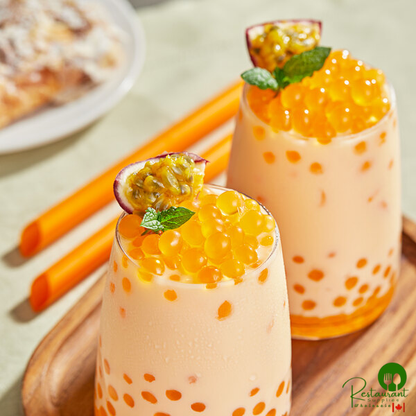 Bossen Pure25 Passion Fruit Bursting Boba 6.6 lb. Bag - 5/Case