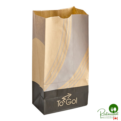 Bagcraft EcoCraft 8 lb. 6 1/8" x 4" x 12 3/8" Printed To-Go Vented Meal Bag - 500/Case