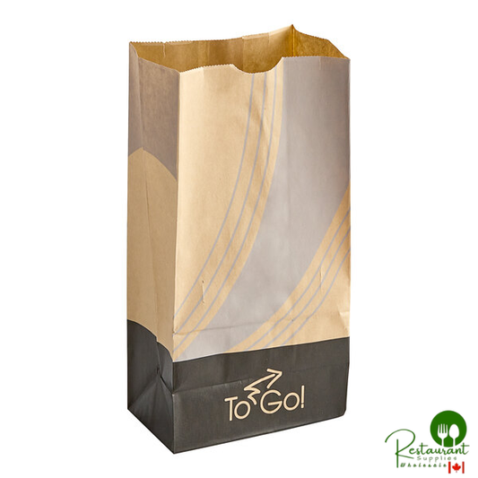 Bagcraft EcoCraft 8 lb. 6 1/8" x 4" x 12 3/8" Printed To-Go Vented Meal Bag - 500/Case