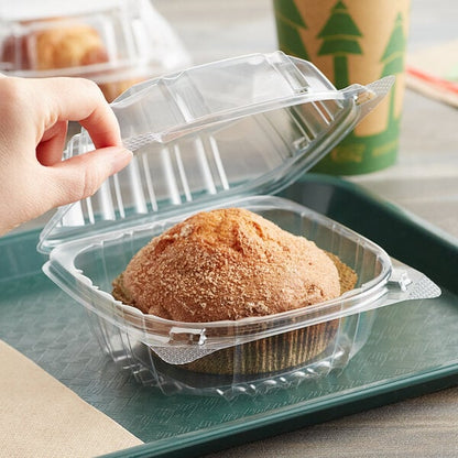 Dart C57PST1 ClearSeal Hinged Lid Plastic Container 6" x 5 13/16" x 3" - 500/Case