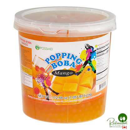 Possmei Mango Popping Boba 7.05 lb. - 4/Case