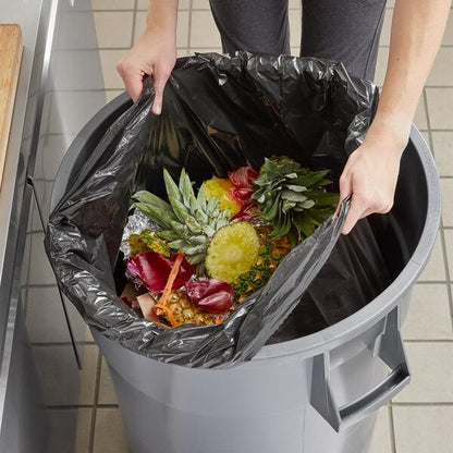 Lavex Li'l Herc 55-60 Gallon 1.2 Mil 38" x 58" Low-Density Medium-Duty Black Trash Bag / Can Liner - 100/Case