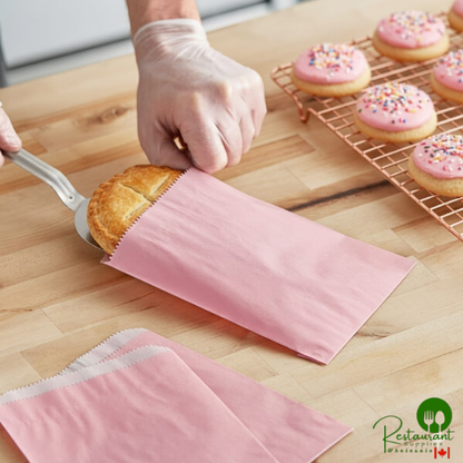 1/2 lb. 7 1/2" x 5 3/4" Customizable Pink Gourmet Bag - 1,000/Case