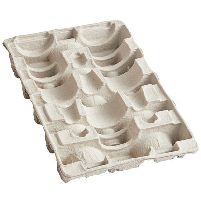 Lavex Molded Fiber Stackable 3 Bottle Wine Shipper Tray - 390/Pallet