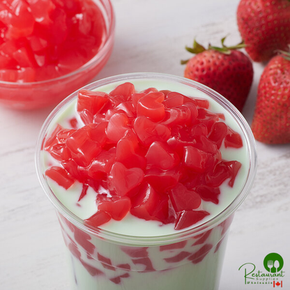 Bossen Strawberry Heart-Shaped Jelly Topping 8.38 lb. - 4/Case