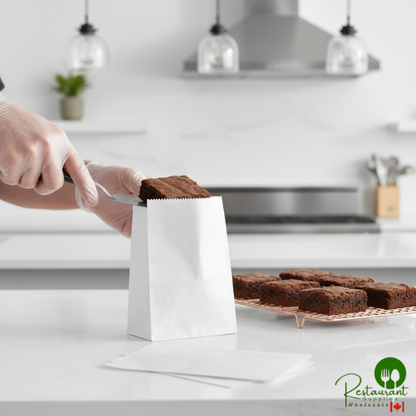 1/4 lb. 6 3/4" x 4 3/4" Customizable White Gourmet Bag - 1,000/Case