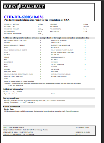 Barry Callebaut 10M Semi-Sweet Chocolate Chips – 30 lb Bulk Bag