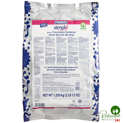 Fabbri 1.5 kg Dark Chocolate Simple One-Step Soft Serve / Frozen Dessert Mix