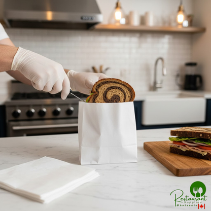 6" x 1" x 8" White Sandwich / Cookie Bag By Prime - 2,000/Case