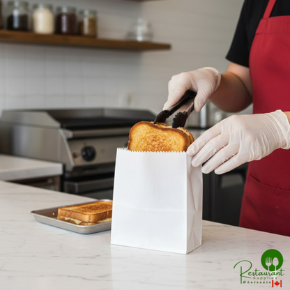 6 1/2" x 3/4" x 6 3/4" Dry Waxed White Sandwich Bag By Prime - 2,000/Case