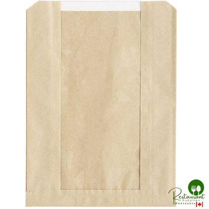 6 1/2" x 2" x 8 1/2" Kraft Grease-Resistant Window Cookie / Bakery Bag By Prime - 500/Case