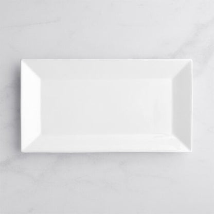 Acopa 14 1/2" x 8 1/4" Bright White Rectangular Porcelain Platter - 12/Case