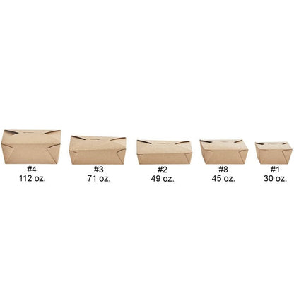 Choice Kraft Microwavable Folded Paper #3 Take-Out Customizable Container 7 3/4" x 5 1/2" x 2 1/2" - 200/Case