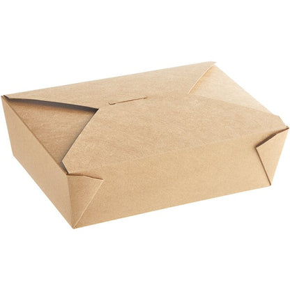 Choice Kraft Microwavable Folded Paper #3 Take-Out Customizable Container 7 3/4" x 5 1/2" x 2 1/2" - 200/Case