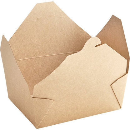 Choice Kraft Microwavable Folded Paper #8 Take-Out Customizable Container 6" x 4 3/4" x 2 1/2" - 300/Case