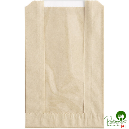 5" x 2" x 7 3/4" Kraft Grease-Resistant Window Cookie / Bakery Bag By Prime - 500/Case