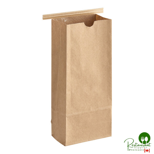 1 lb. Brown Kraft Customizable Paper Coffee Bag with Reclosable Tin Tie By Prime - 1,000/Case