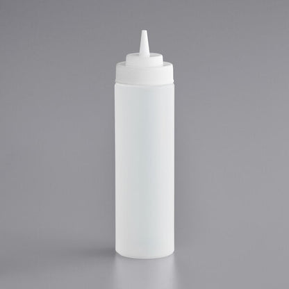 Choice 24 oz. Clear Wide Mouth Squeeze Bottle - 6/Pack