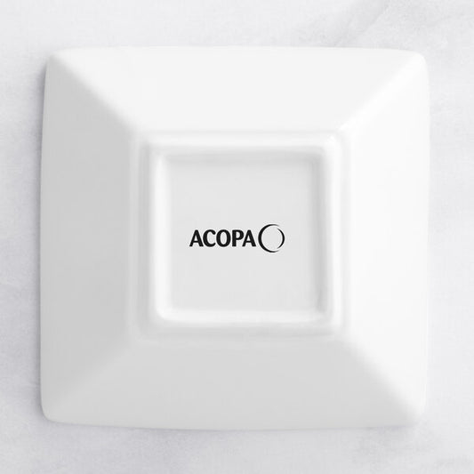 Acopa 8 oz. Square Bright White Porcelain Bowl - 36/Case