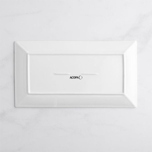 Acopa 14 1/2" x 8 1/4" Bright White Rectangular Porcelain Platter - 12/Case