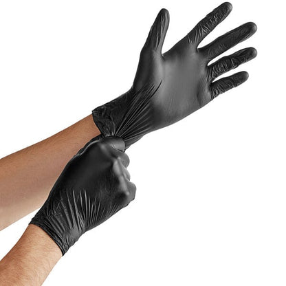 Noble Powder-Free Disposable Black Hybrid 3.5 Mil Thick Gloves - 1,000/Case