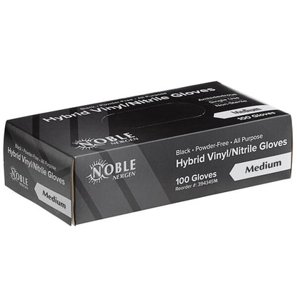 Noble Powder-Free Disposable Black Hybrid 3.5 Mil Thick Gloves - 1,000/Case