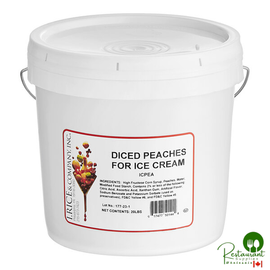 I. Rice Diced Peach Hard Serve Ice Cream Puree 2 Gallon