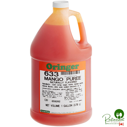 Oringer Mango Puree Hard Serve Ice Cream Base 1 Gallon