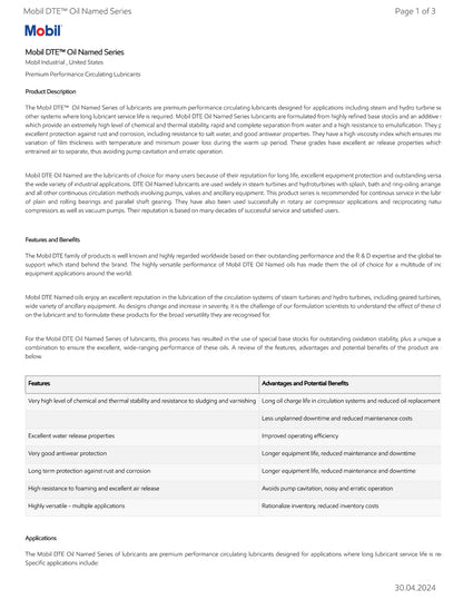 MOBIL DTE LIGHT ISO-32 R&O TURBINE OIL – 55 GALLON DRUM