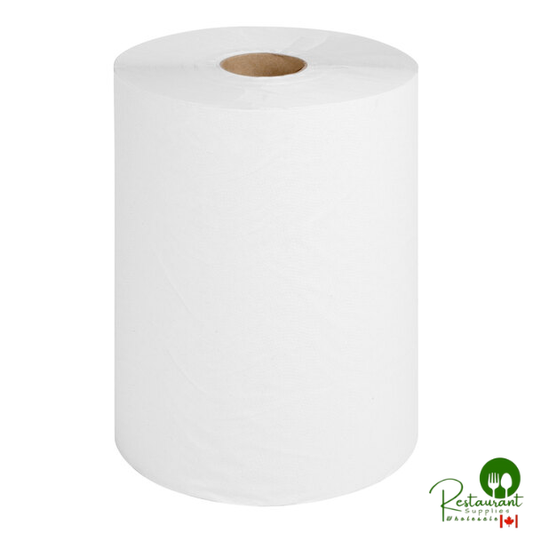 Prime 10" White Hardwound Paper Towel, 800 Feet / Roll - 6/Case