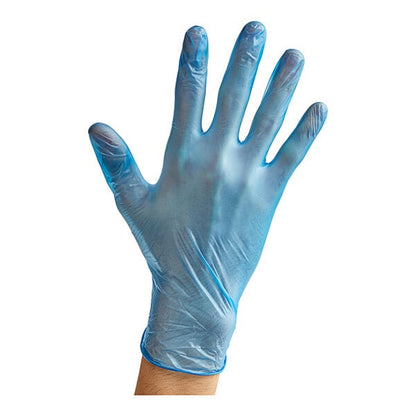 Noble Powder-Free Disposable Blue Vinyl Gloves for Foodservice - 1,000/Case
